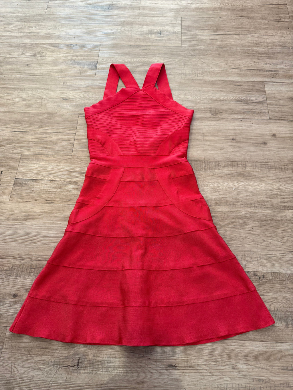 Red Bandage Dress Peplum + Flared