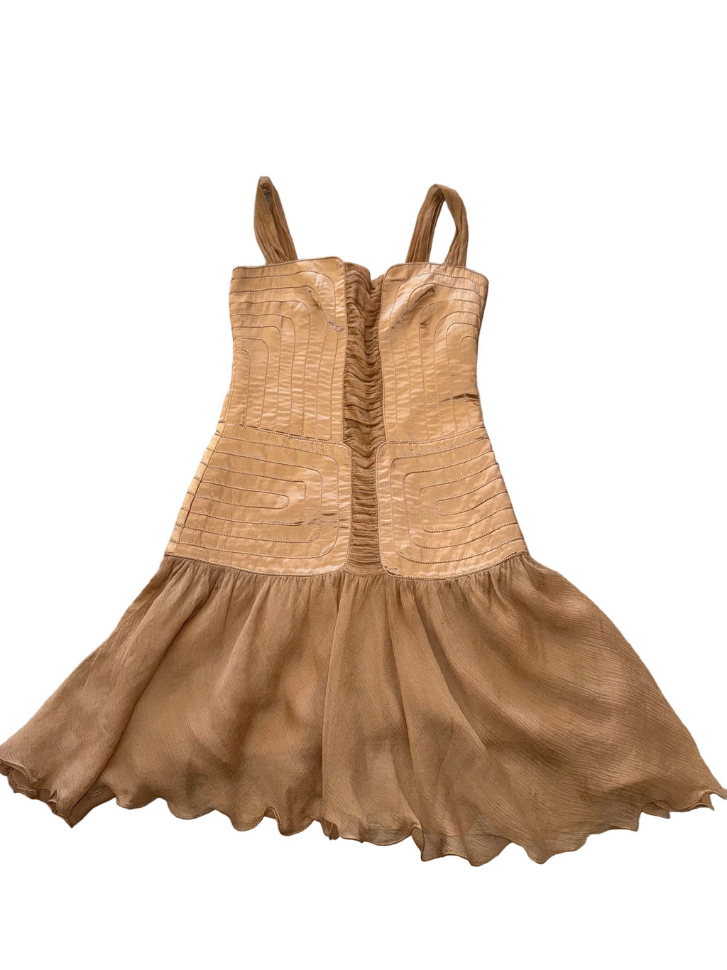 Romantic Vintage Tan Bandage Dress