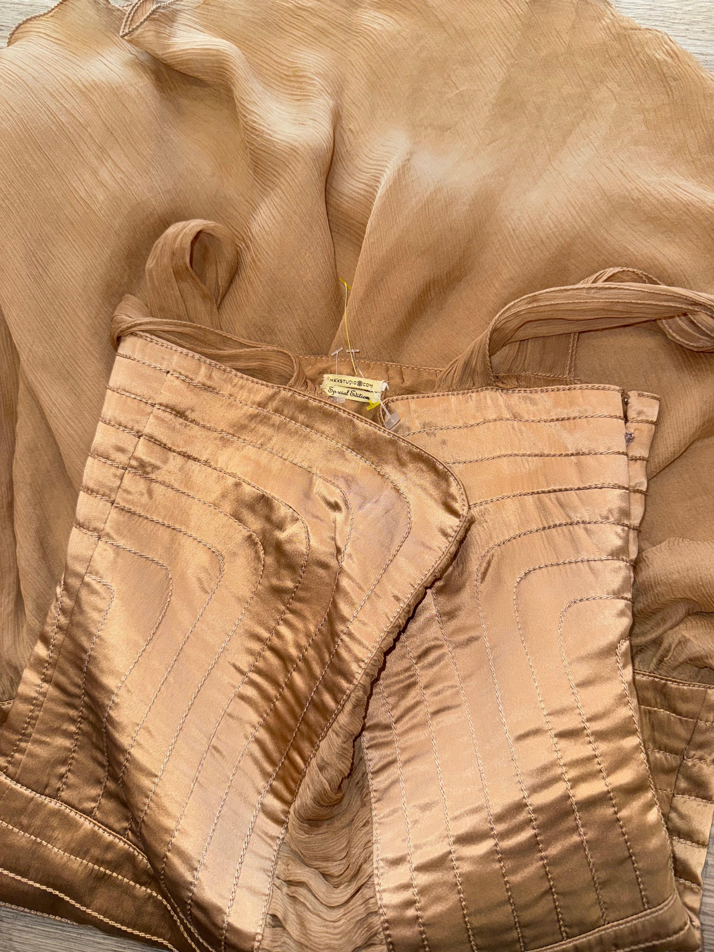 Romantic Vintage Tan Bandage Dress