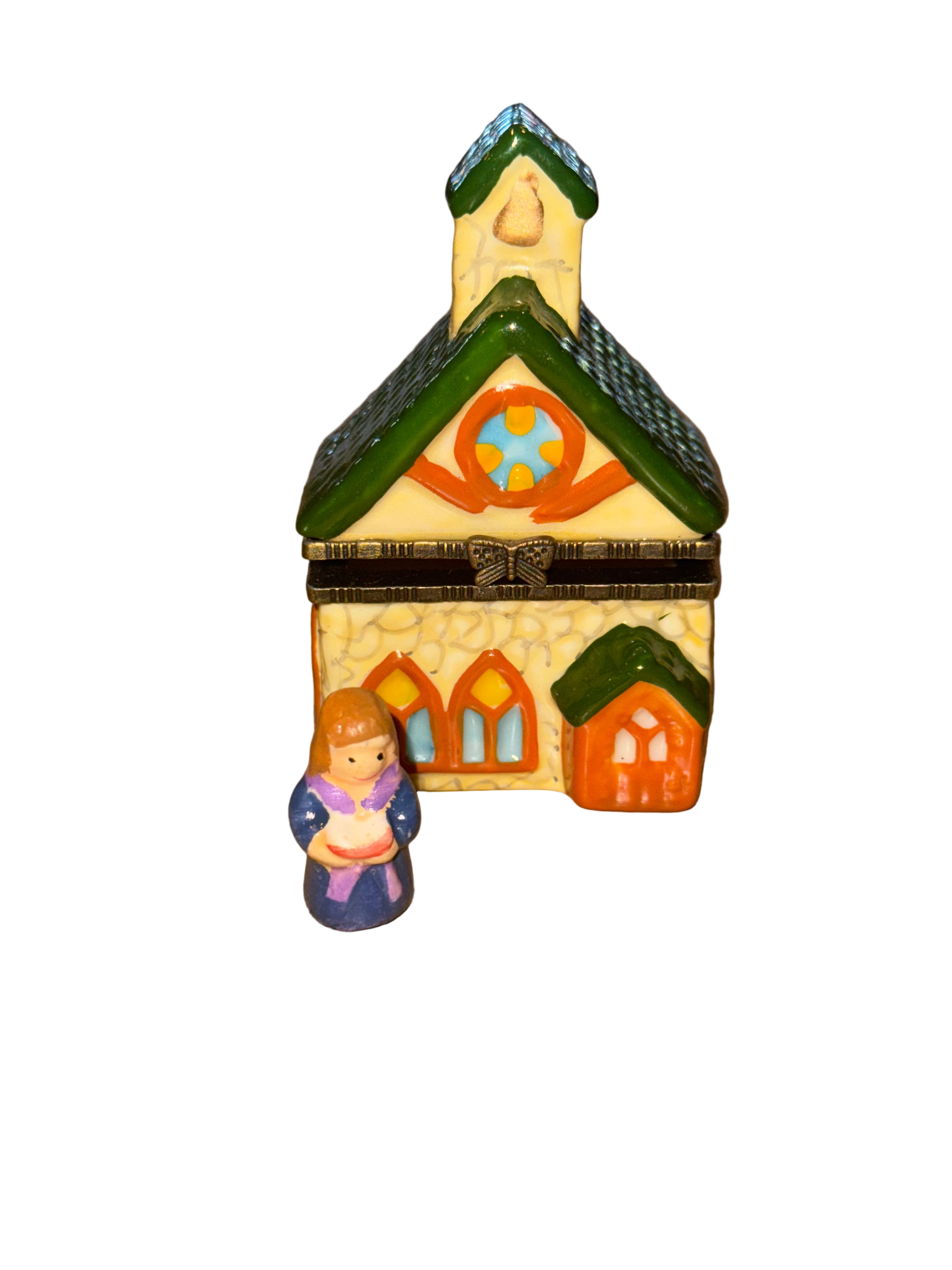 Porcelain Schoolhouse Trinket Box