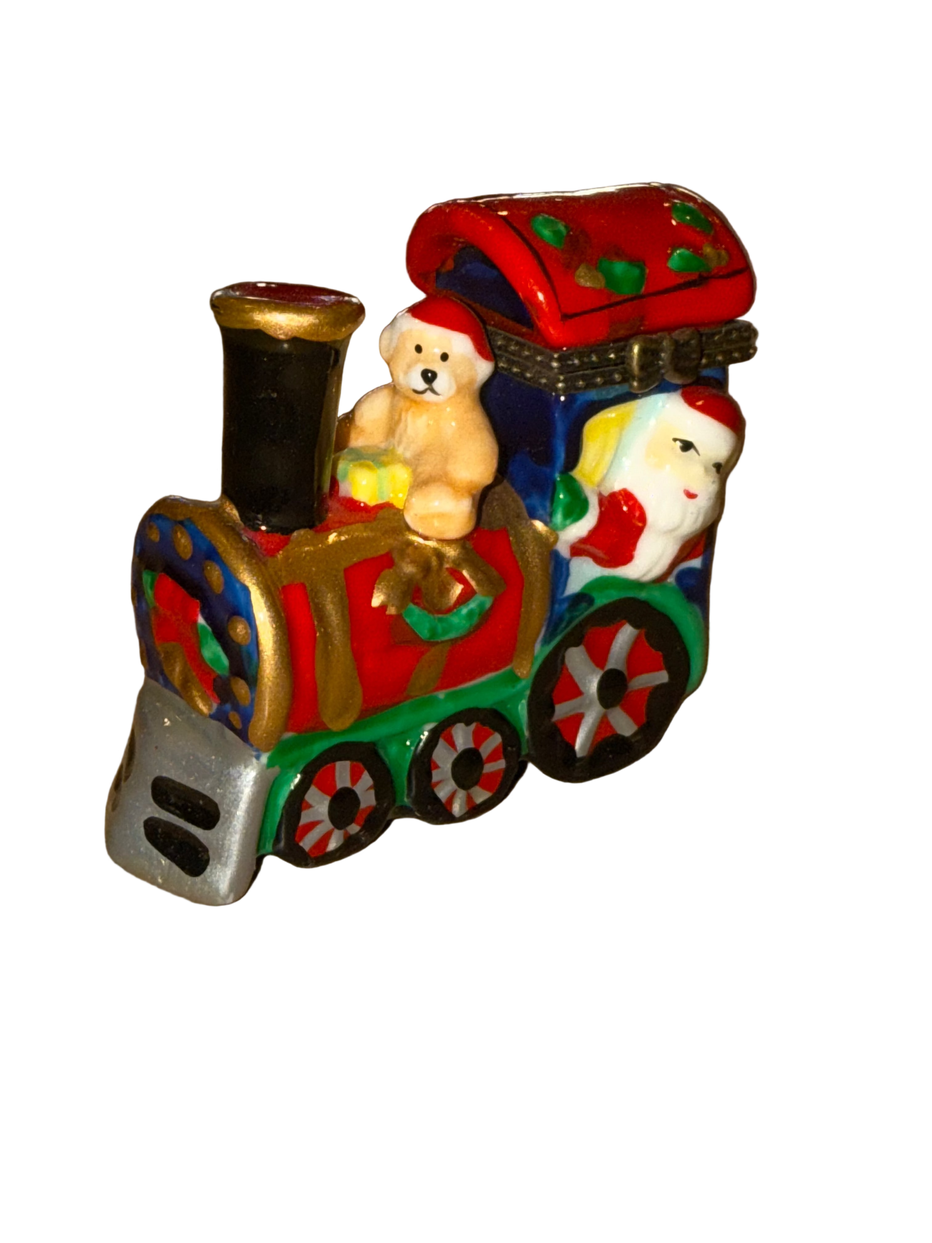 Santa Train + Toys Porcelain Trinket Box