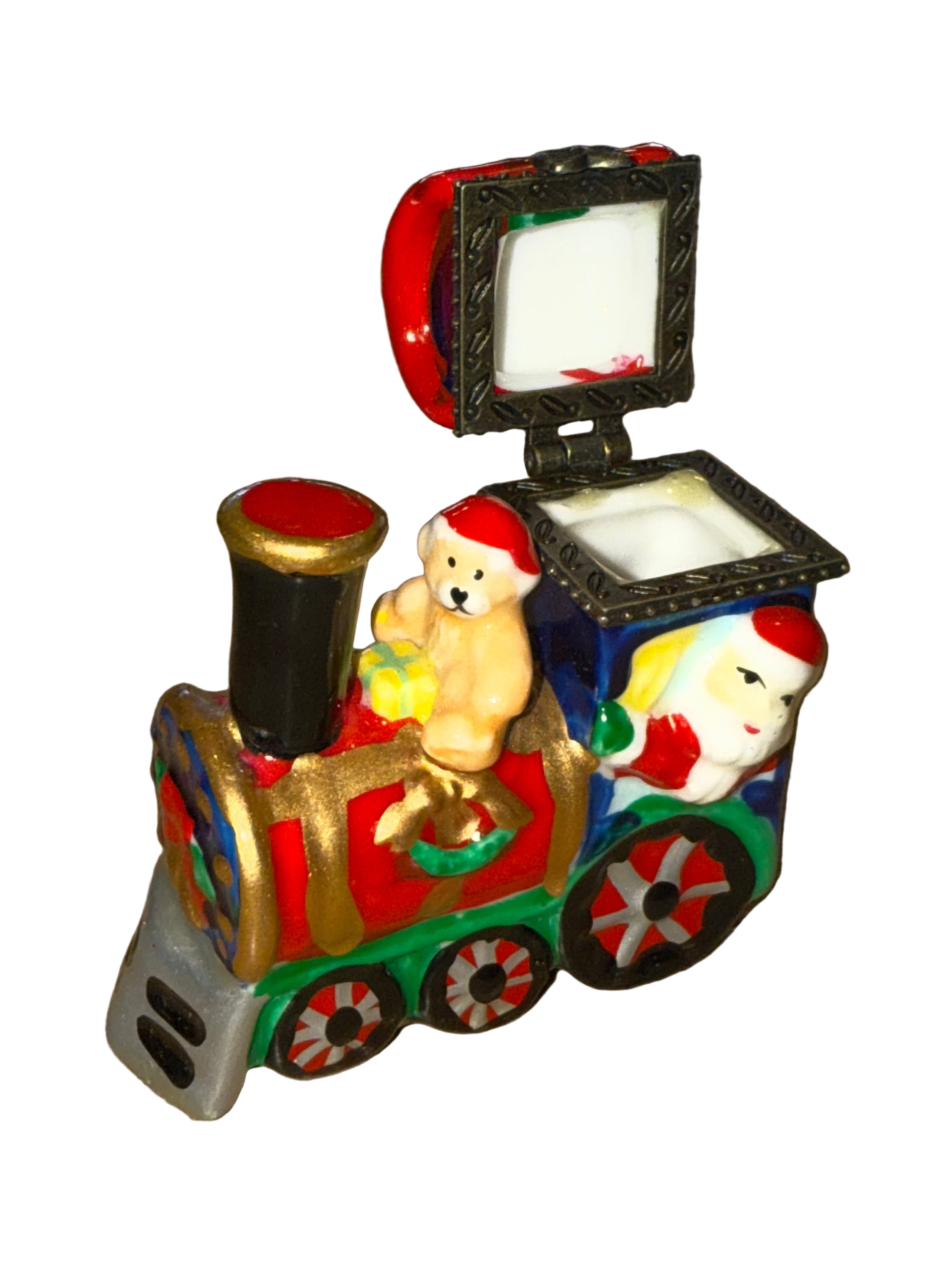 Santa Train + Toys Porcelain Trinket Box