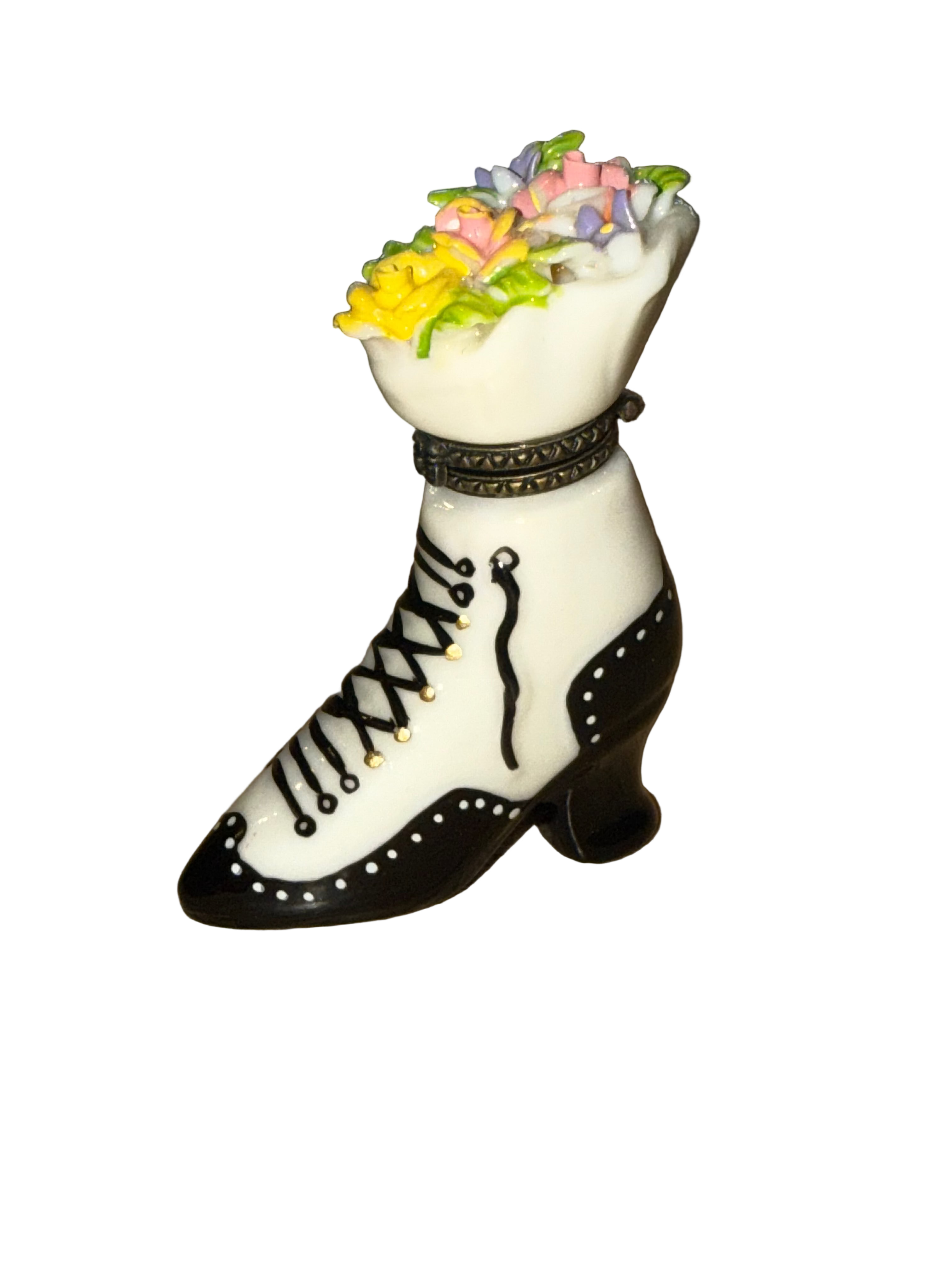 Porcelain Heeled Boot Trinket Box