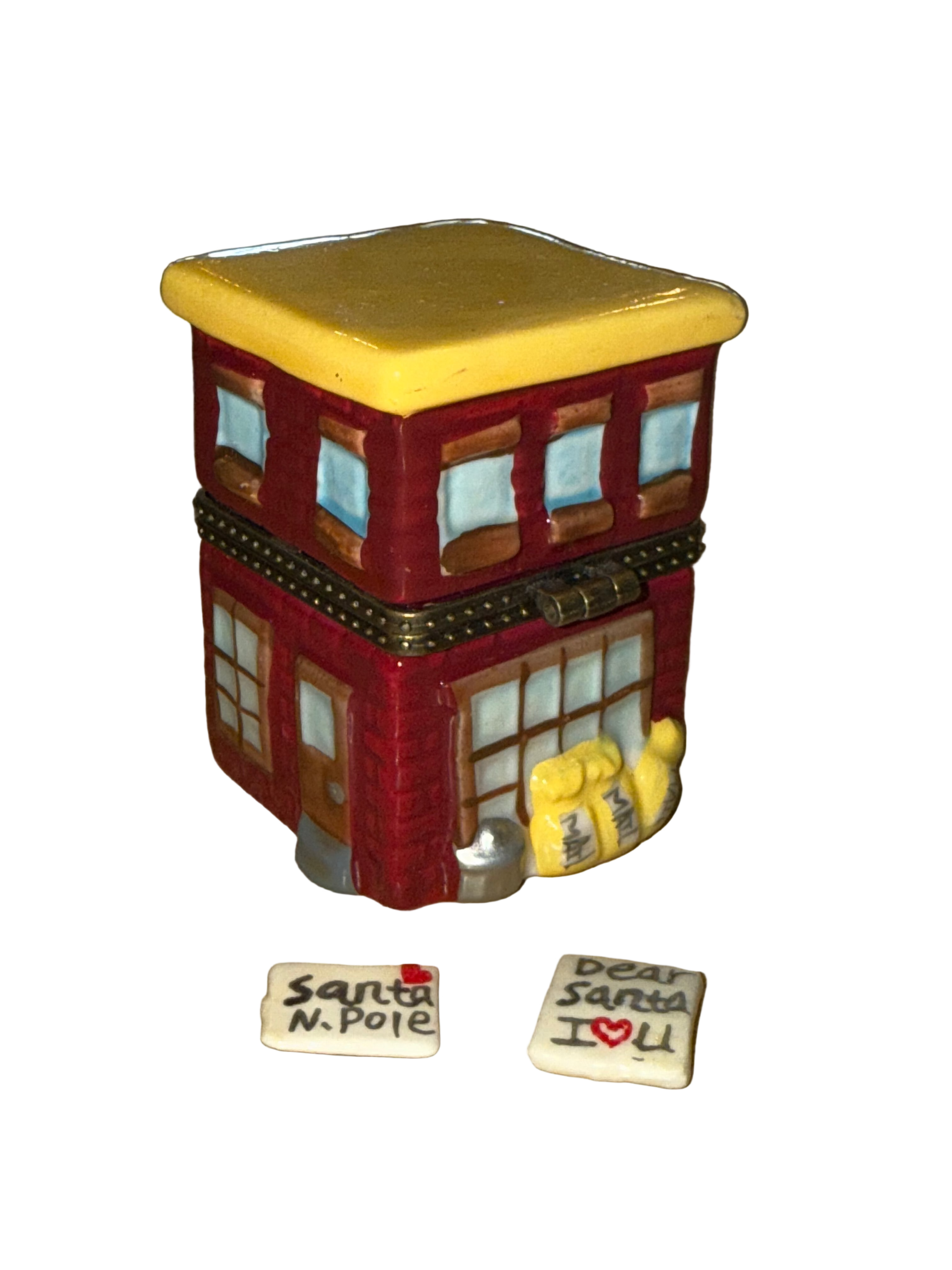 Porcelain North Pole Mailbox Trinket Box