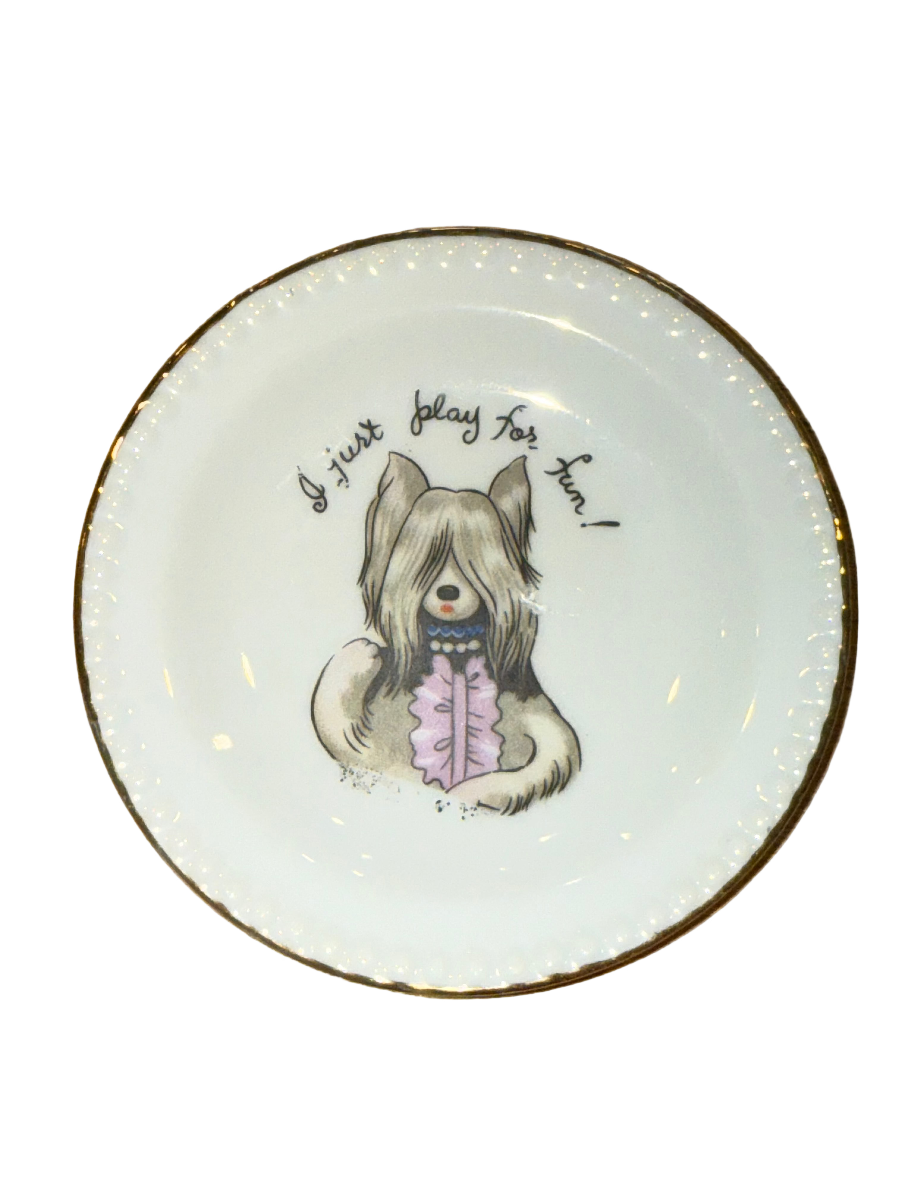 Vintage Puppies N' Poker Trinket Trays