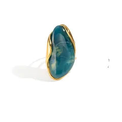 Statement Resin-Inlay 18K Stainless Steel Ring