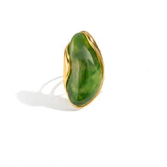 Statement Resin-Inlay 18K Stainless Steel Ring