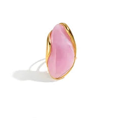 Statement Resin-Inlay 18K Stainless Steel Ring