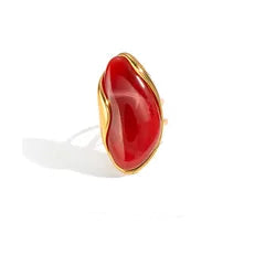 Statement Resin-Inlay 18K Stainless Steel Ring