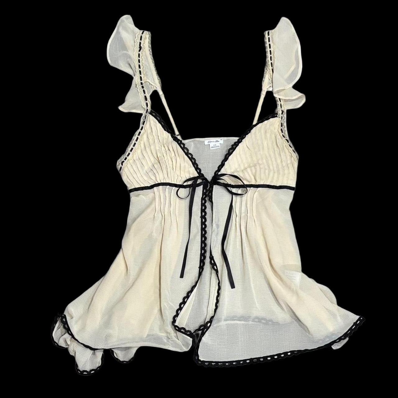 Urban Outfitters Cream and Black Lace Tank Top