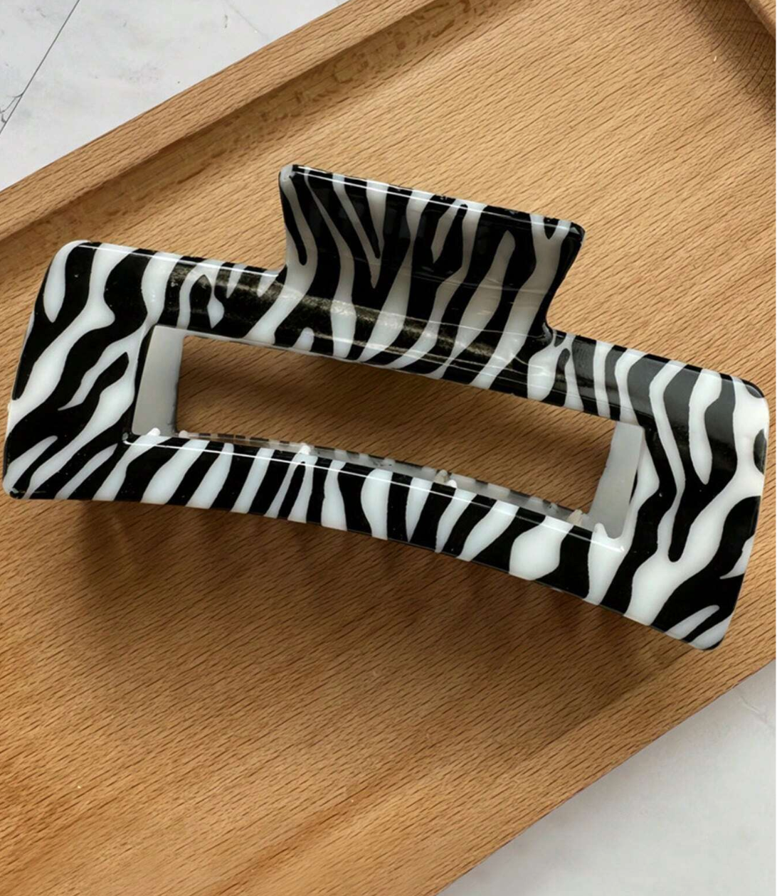 Zebra Acrylic Claw Clip