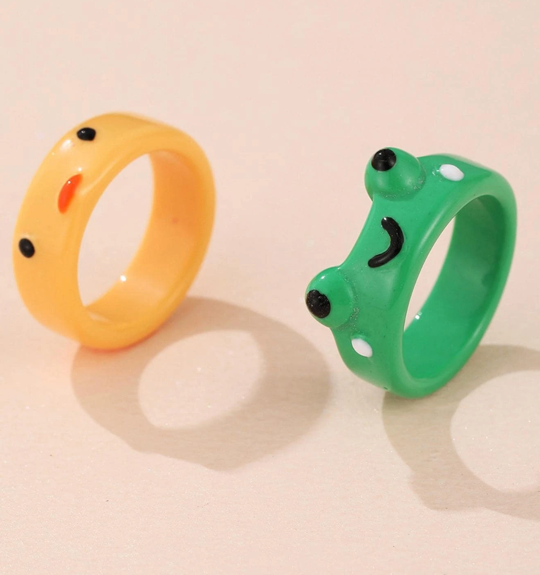 Frog and Duck Acrylic Rings