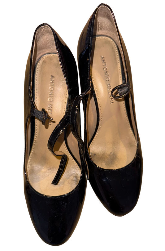 Black Patent Leather Mary Jane Heels