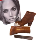 Brown Sleek Patent Leather Boots