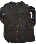 Long Button-Up Black Cardigan