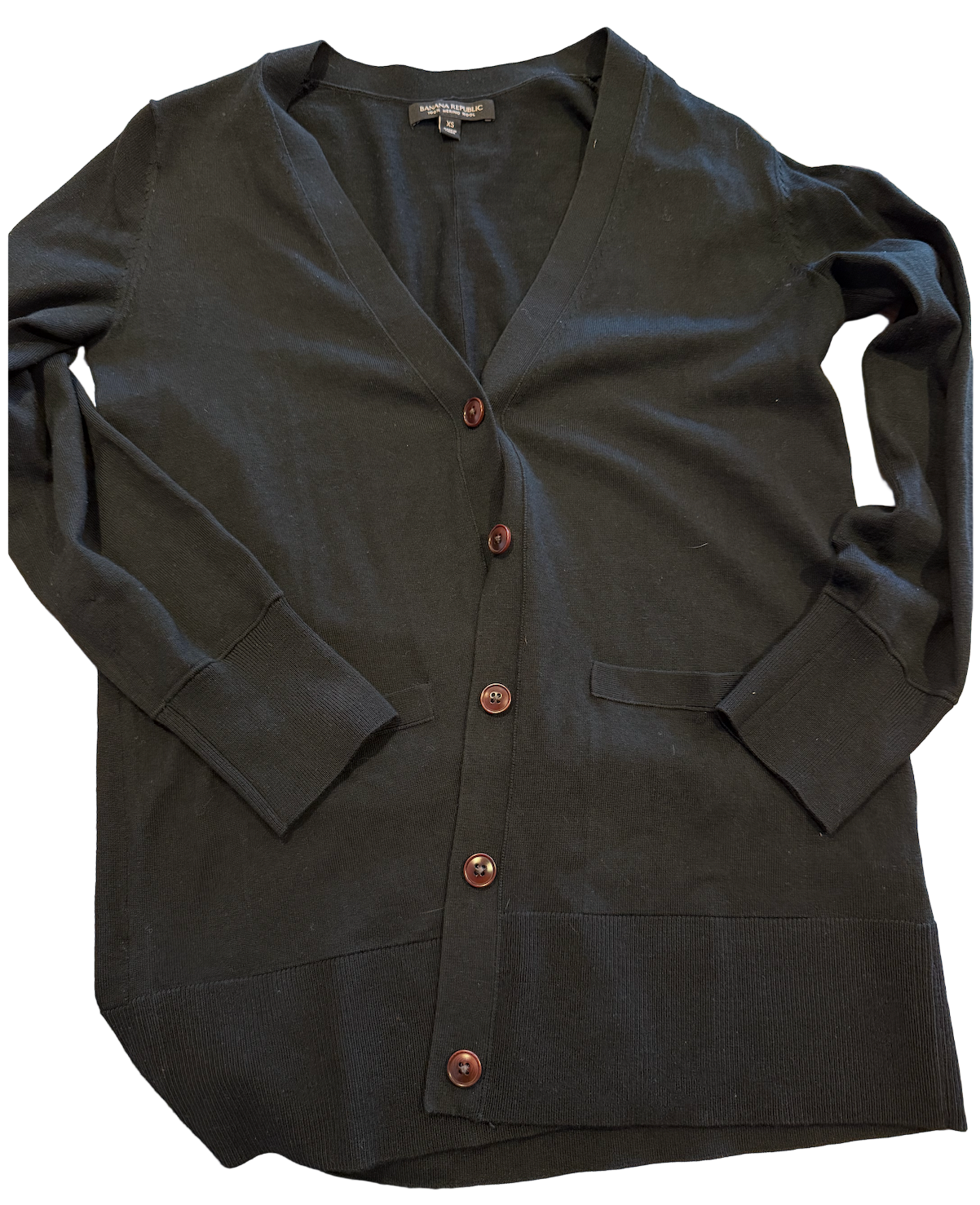 Long Button-Up Black Cardigan