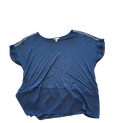 Juicy Couture Navy Blue Rhinestone Sleeve Flowy Shirt