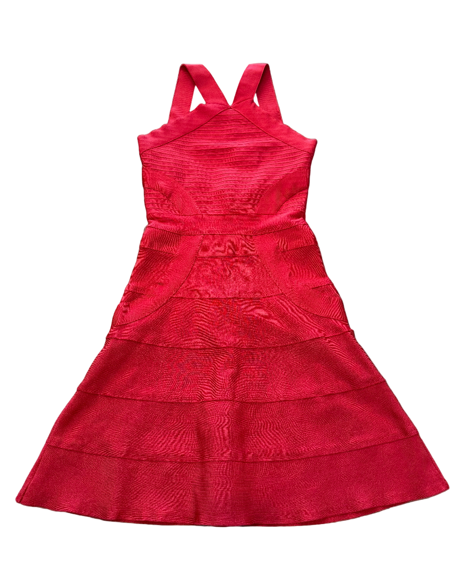 Red Bandage Dress Peplum + Flared