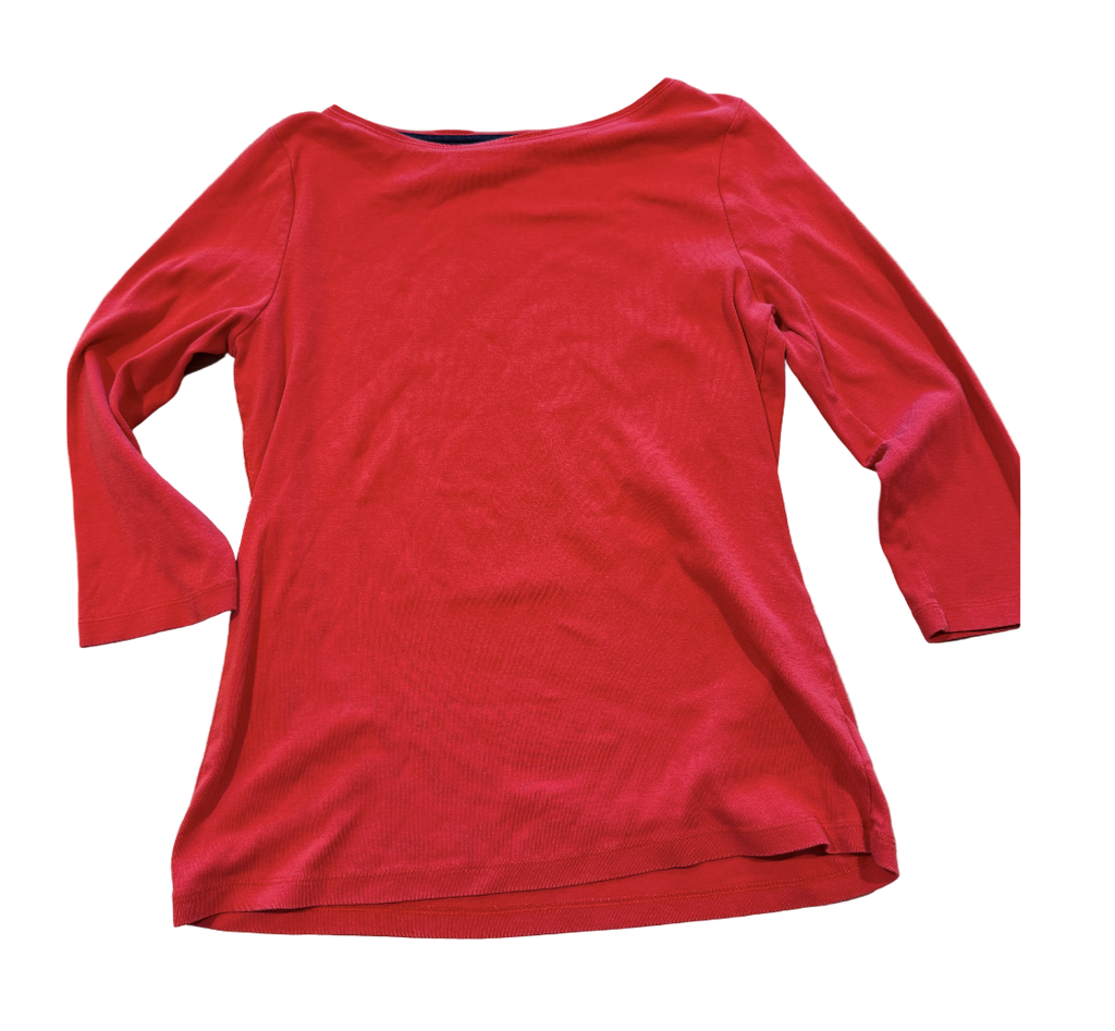 Talbots Red Boat Neck Top