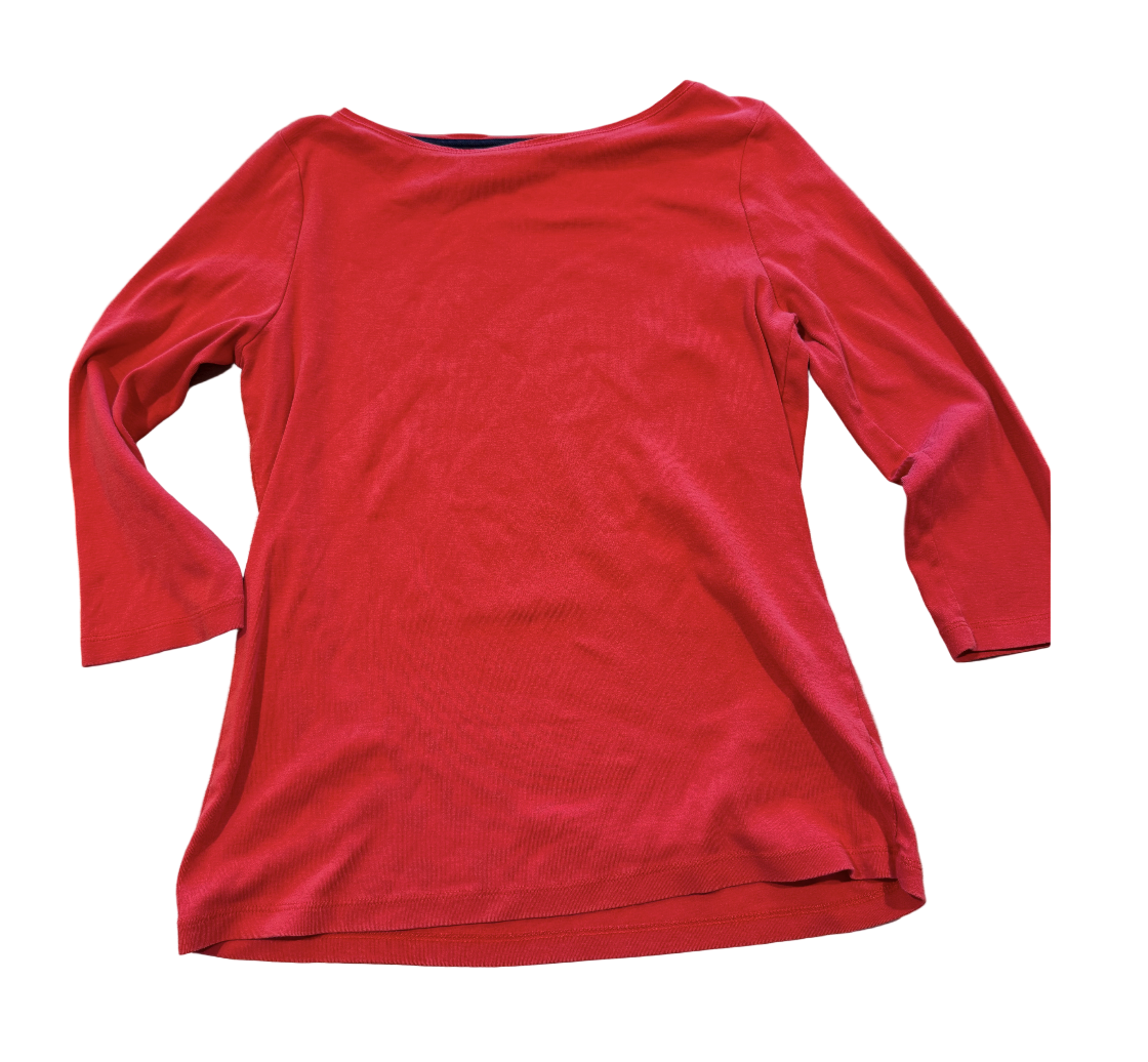 Talbots Red Boat Neck Top
