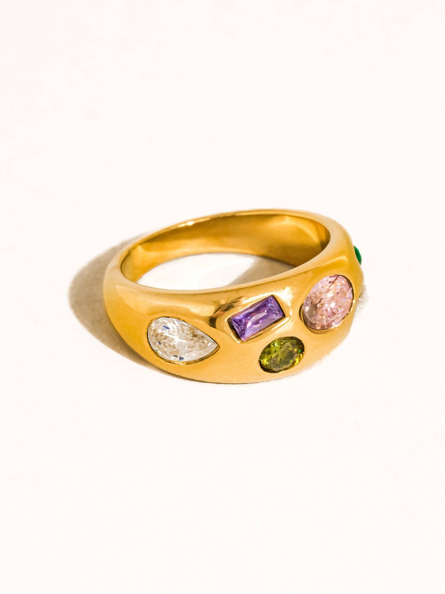 Orlume 18K Gold Non-Tarnish Colorful Dome Ring