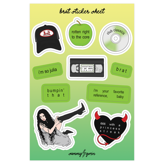 Charli XCX "Brat" Sticker Sheet