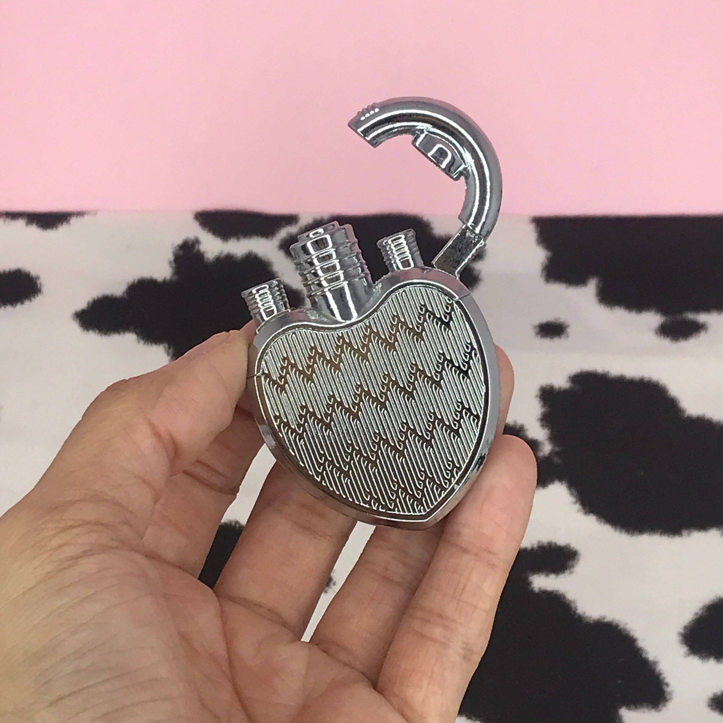 Silver Heart Lock Lighter