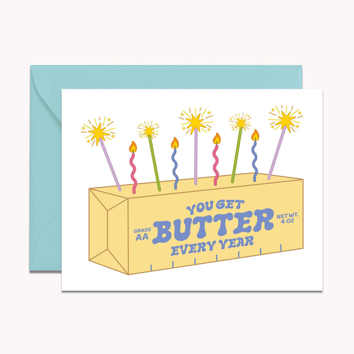 "You Get Butter Every Year" Birthday Card