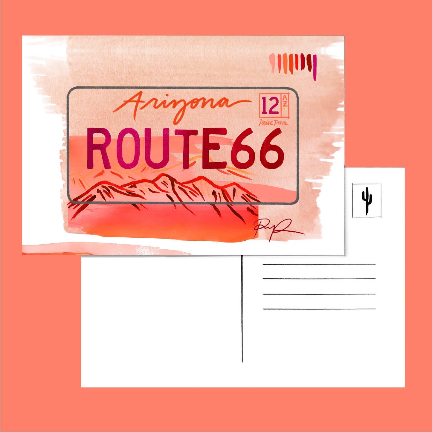 Arizona Desert License Plate Postcard