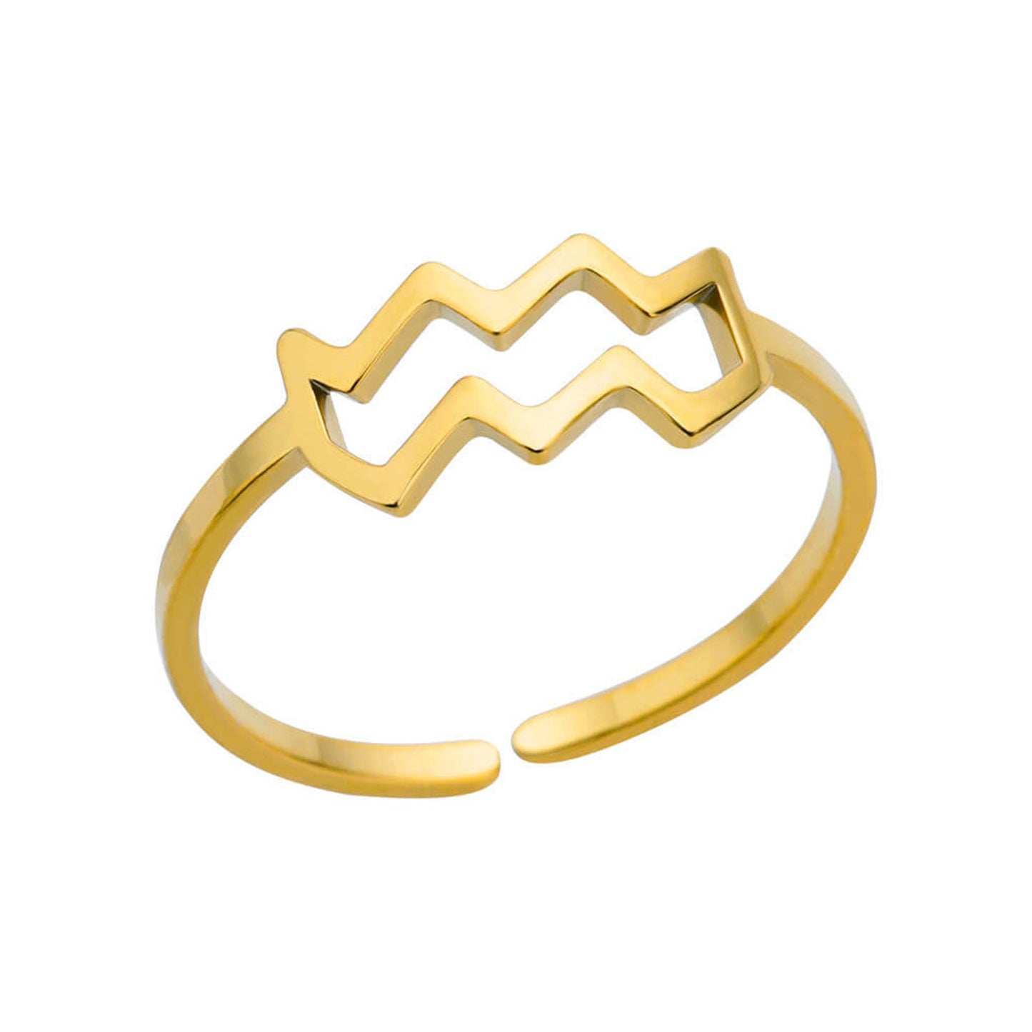 Zodiac Sign Gold Ring (Adjustable)