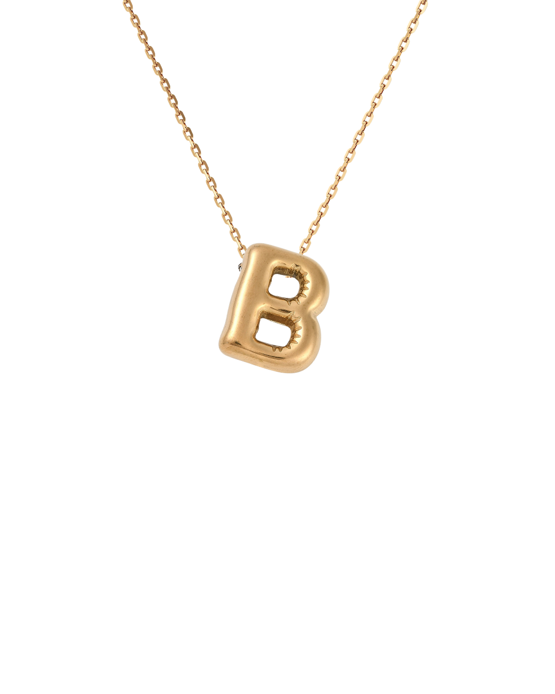 Gold Bubble Letter Charm Necklace | Personalized Initial Jewelry