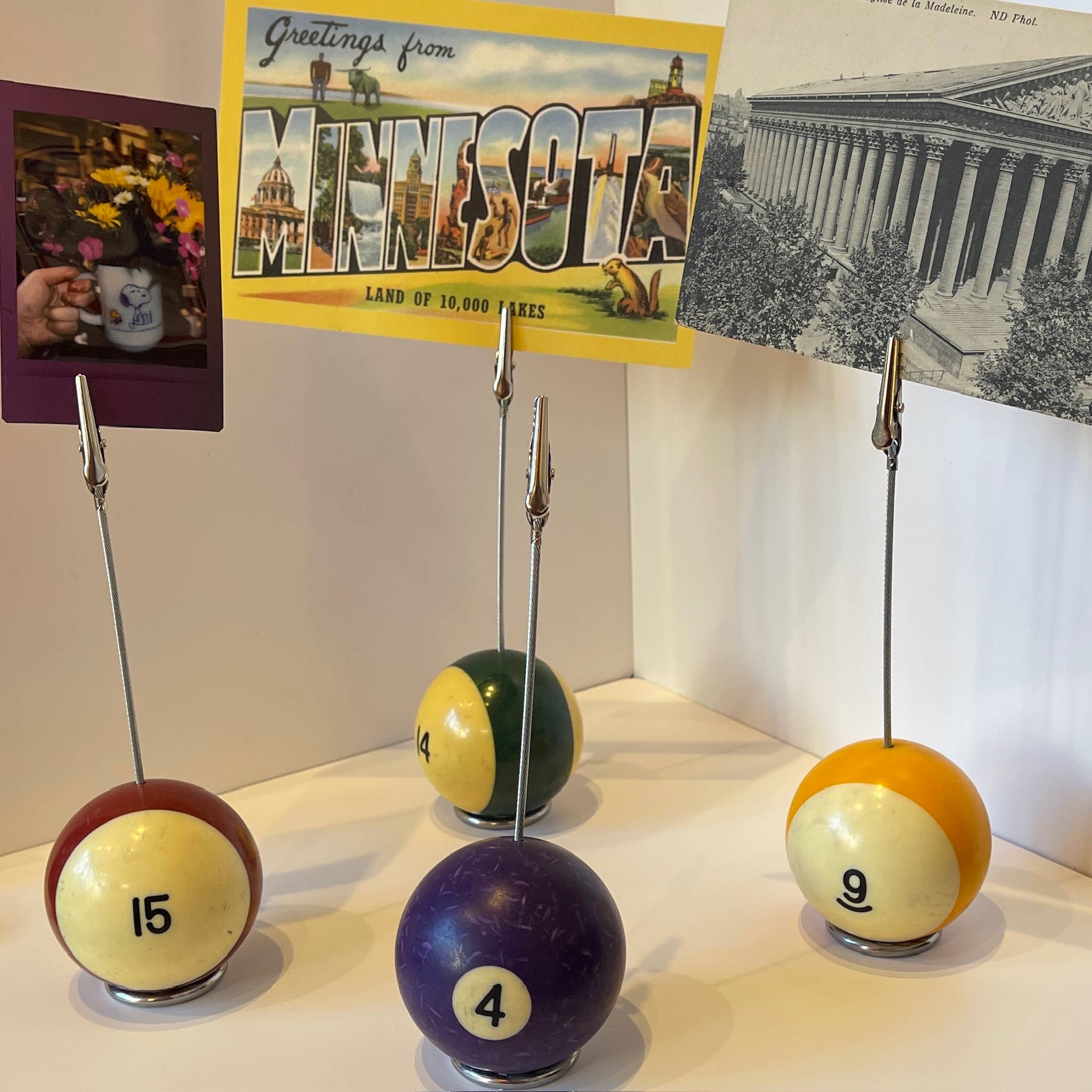 Vintage Billiard Ball Photo Holder