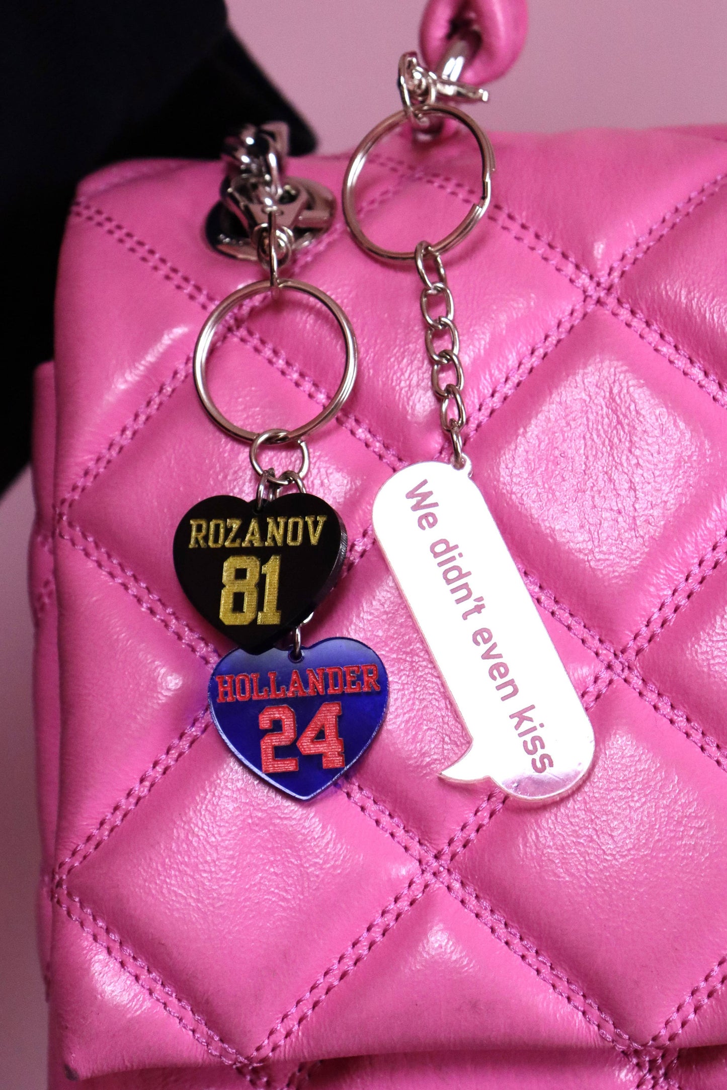 Heated Rivalry Glitter Heart Bag Charm