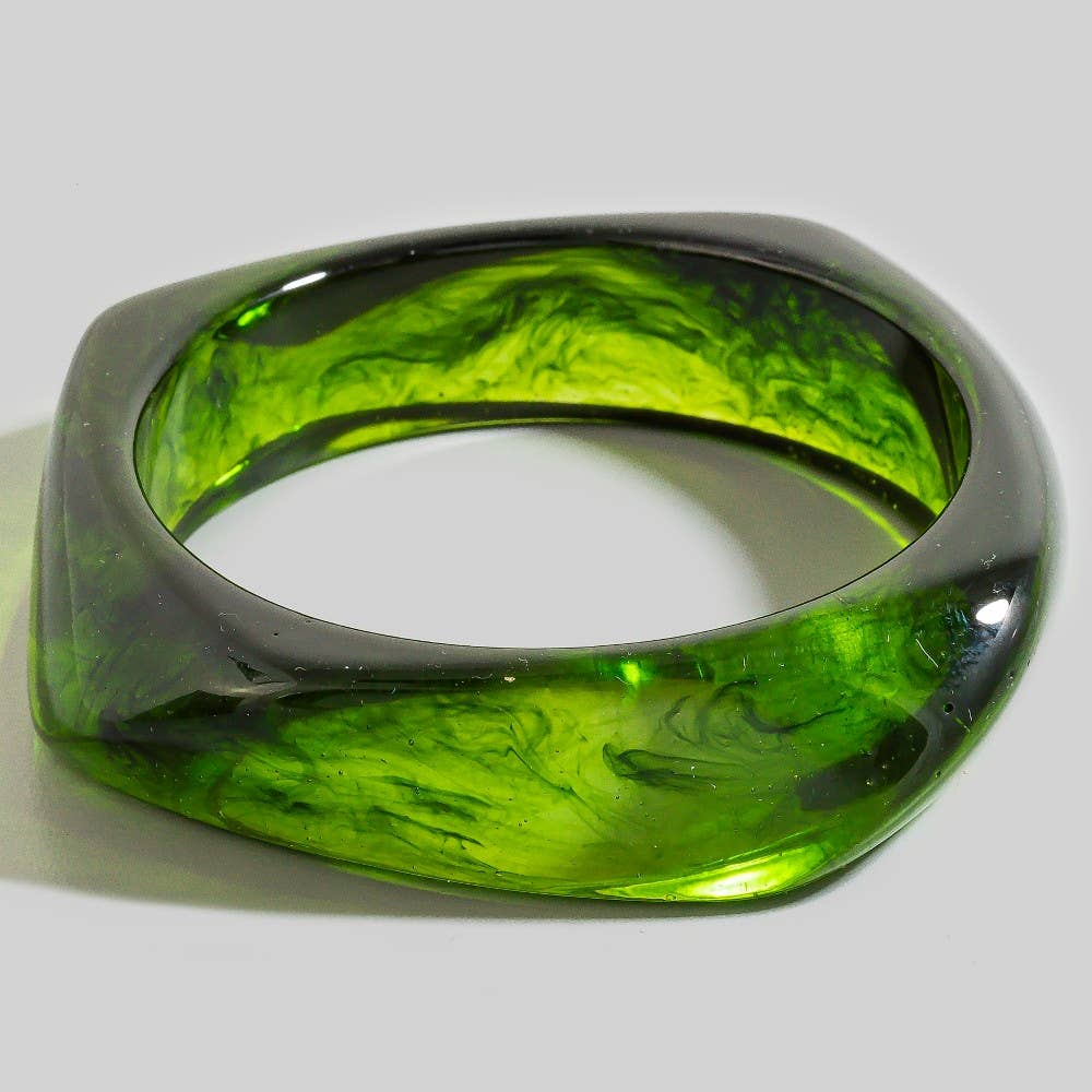 Large Marble Resin Bangle Bracelet
