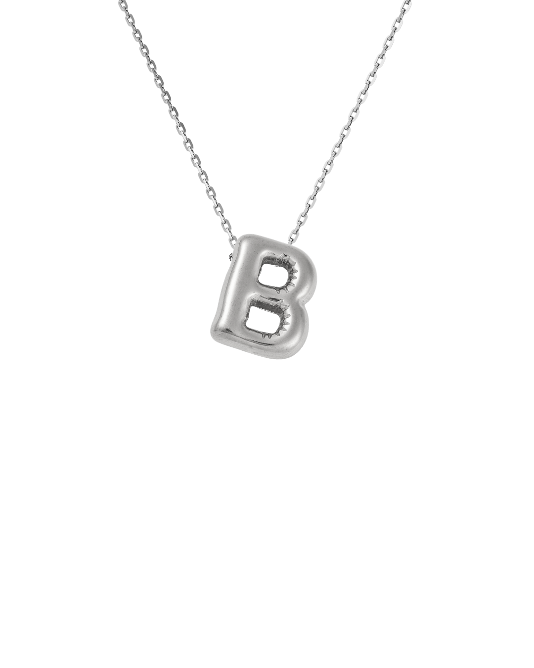 Silver Bubble Letter Charm Necklace | Personalized Initial Jewelry
