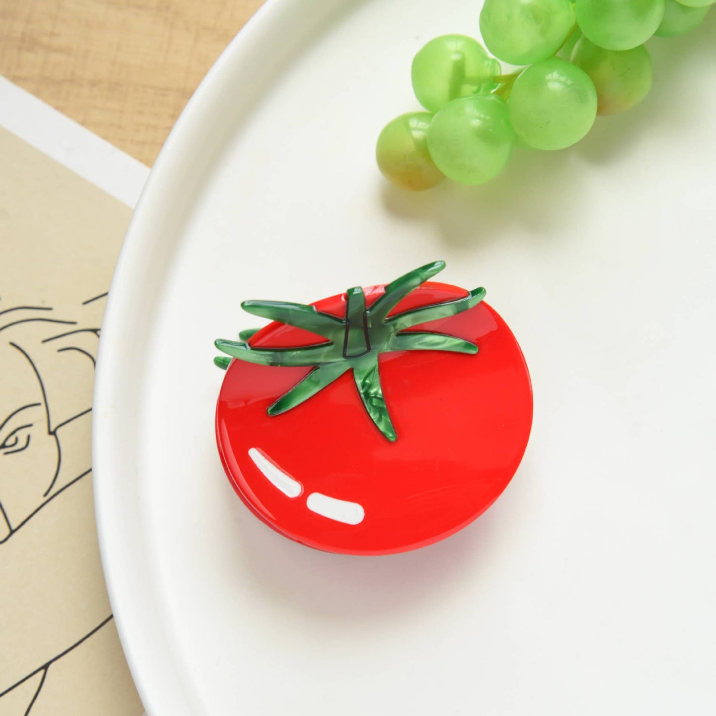 Tomato Acetate Hair Claw Clip