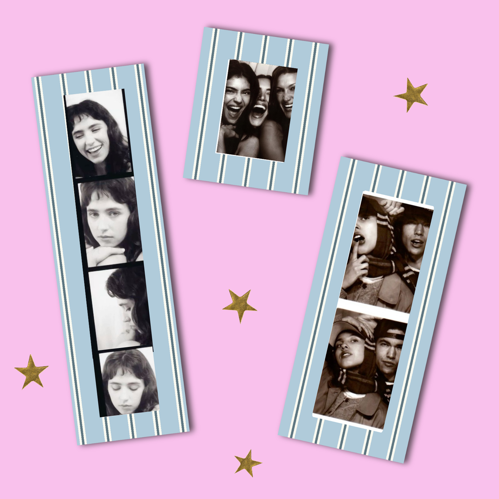 "BUTTON UP BLUE" Photo Strip Magnet Frame