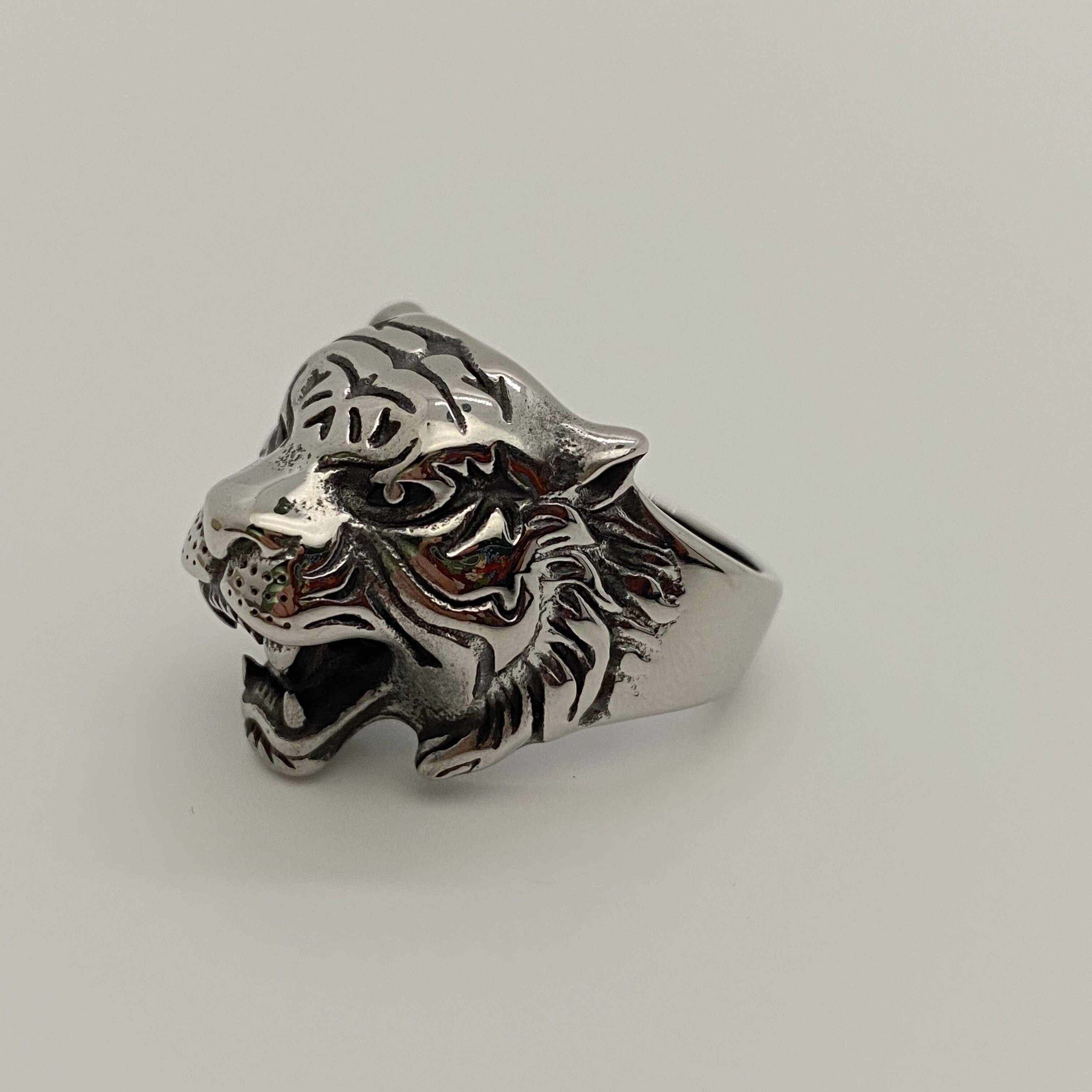 Tiger Head Stainless Steel Ring