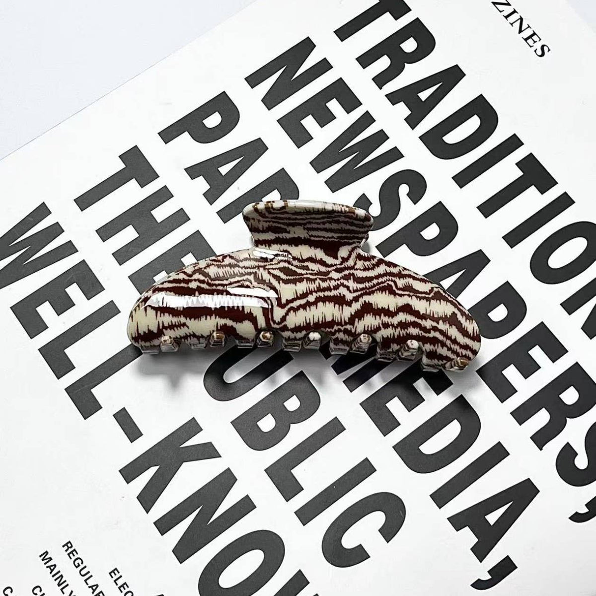 Tiger Print Acrylic Hair Claw Clip