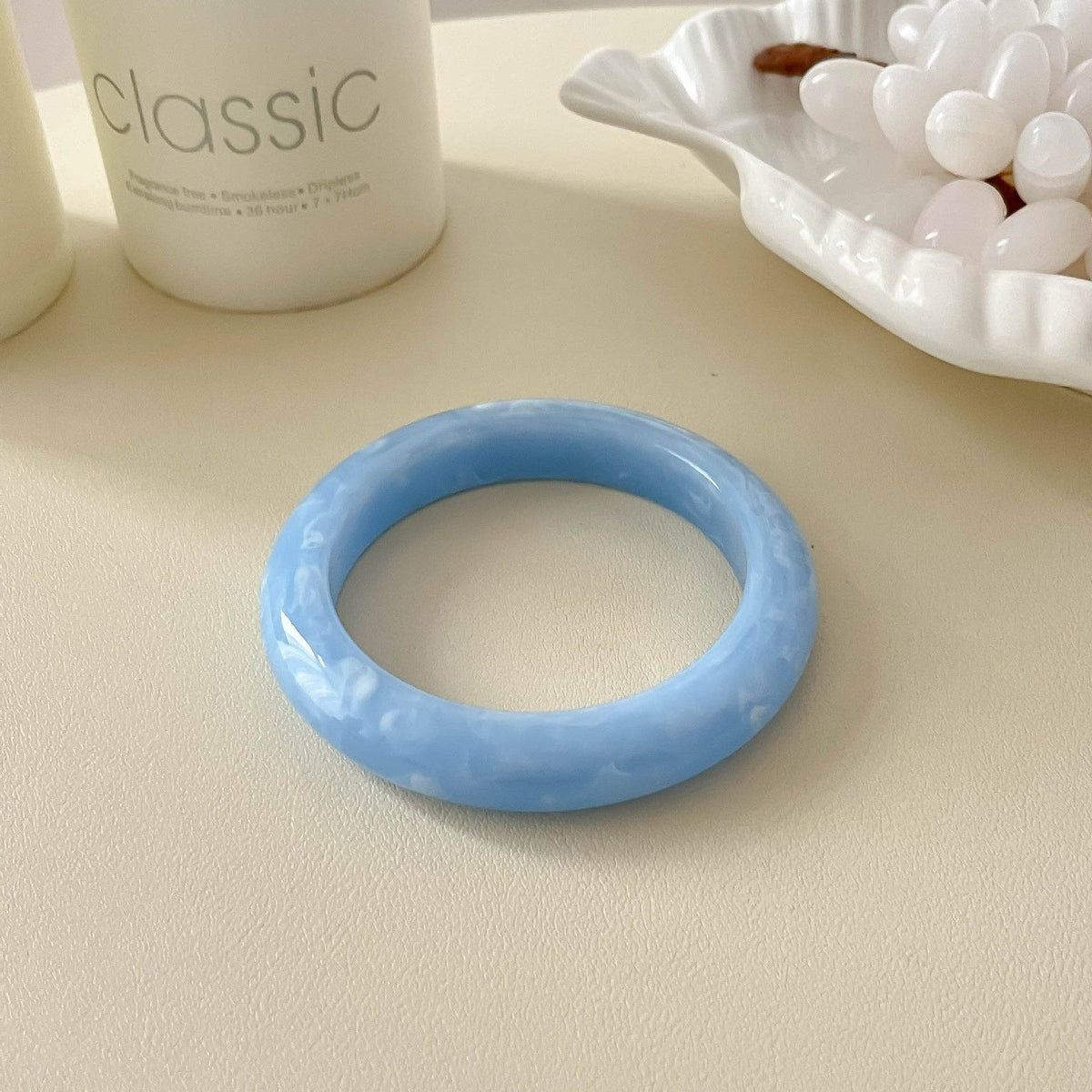 Dusty Blue Resin Stackable Bangle Bracelet