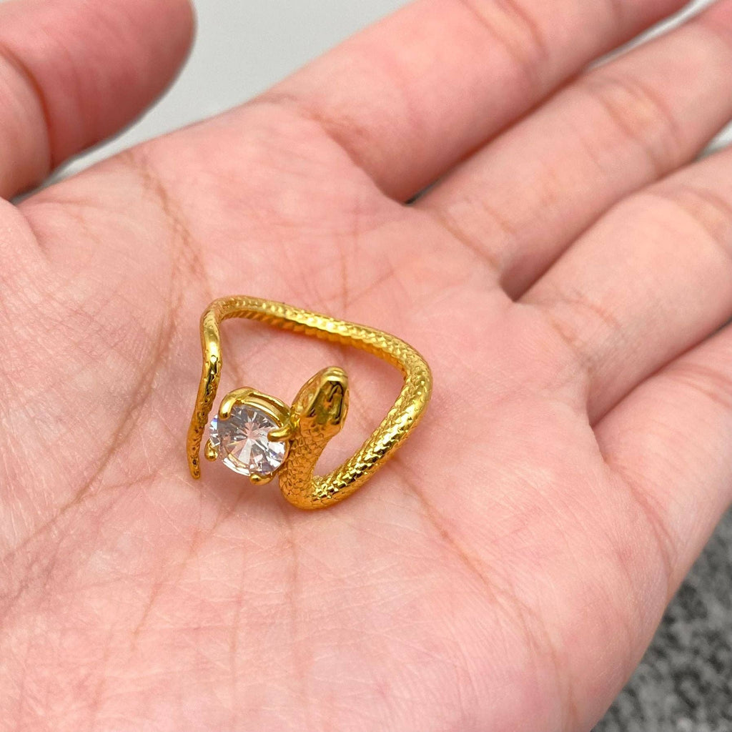 Snake Coiled 18K Gold-Plated Stainless Steel Ring