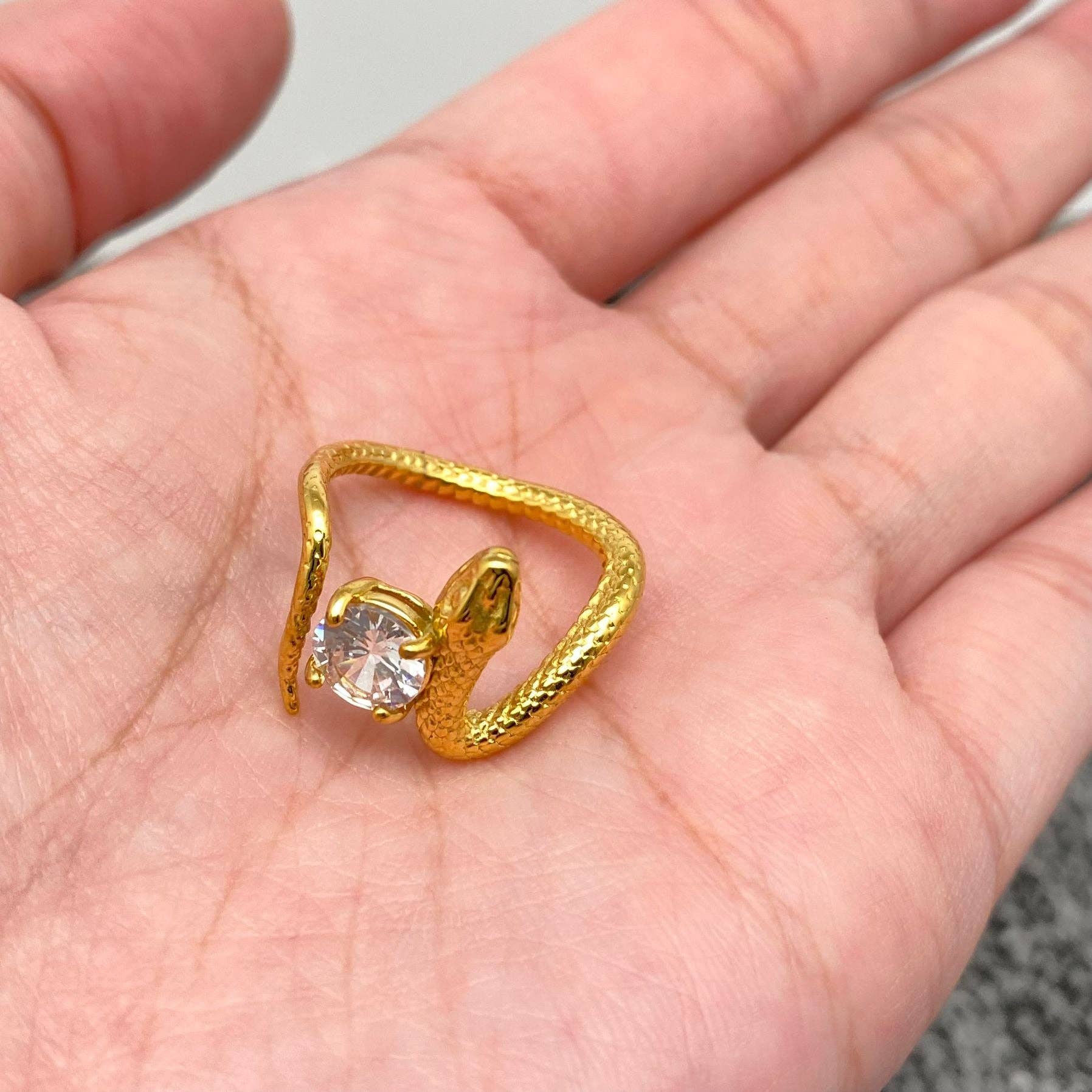 Snake Coiled 18K Gold-Plated Stainless Steel Ring