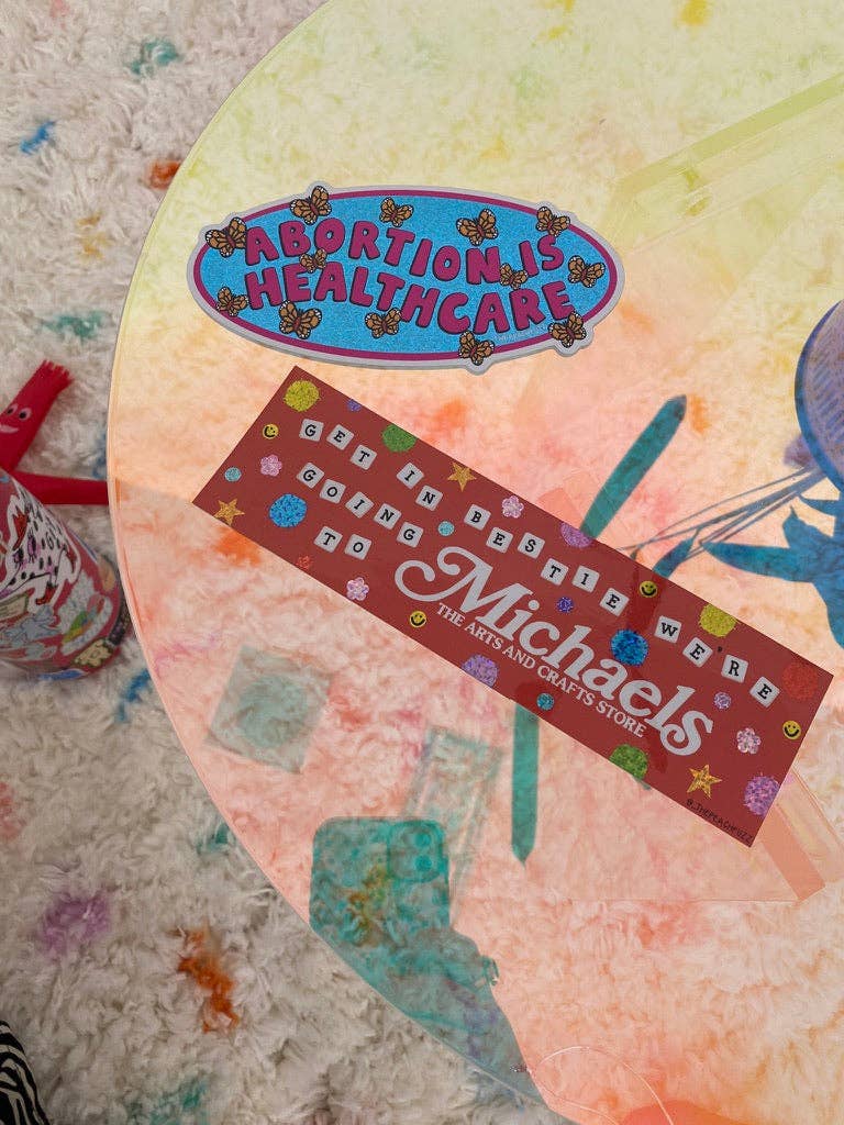 "Michaels Run Bestie" Glitter Bumper Sticker