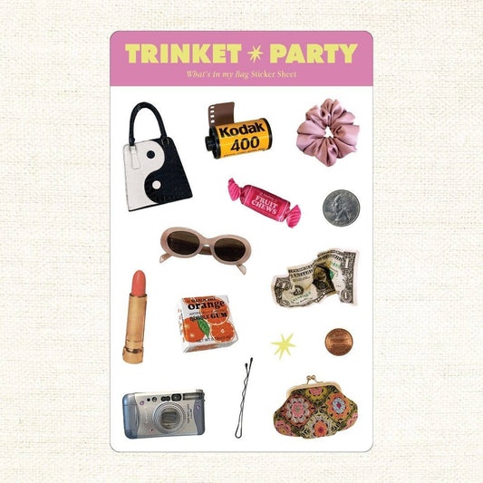 Trinket Party "What's In My Bag" Sticker Sheet