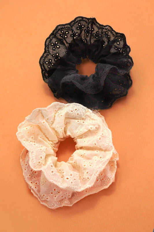 Large Lace Cottagecore Vintage-Inspired Scrunchies