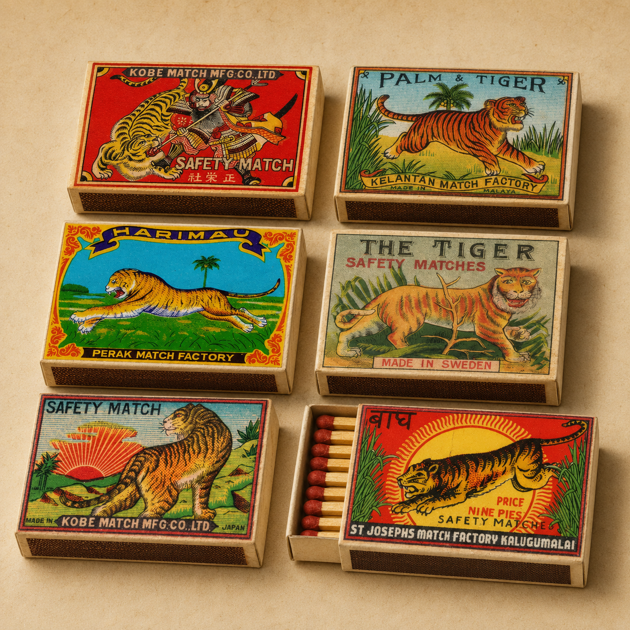 Vintage Tiger Matchbox