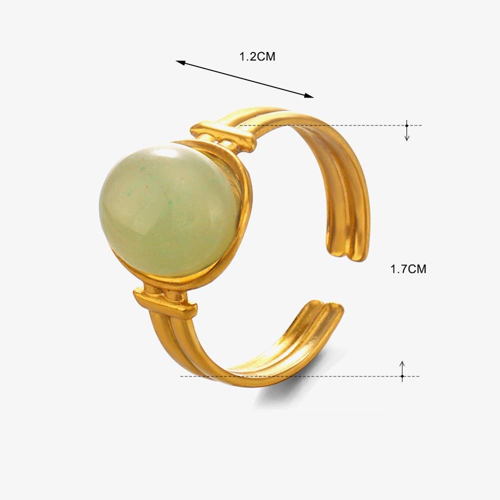 18K Stainless Steel Stone Ring