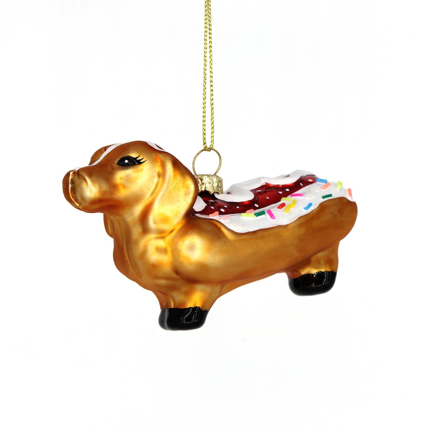 Hand-painted Dessert Weiner Dog Ornament