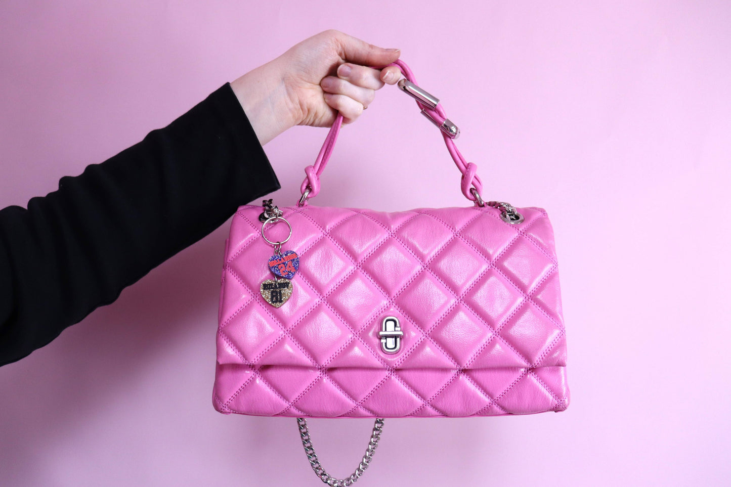 Heated Rivalry Glitter Heart Bag Charm