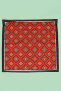 Red Geometric Print Silky Bandana Scarf
